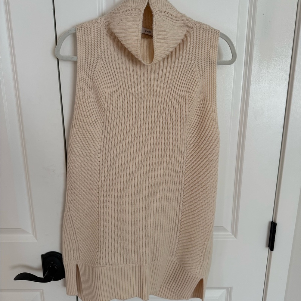 Vince Sleeveless Cream Sweater
